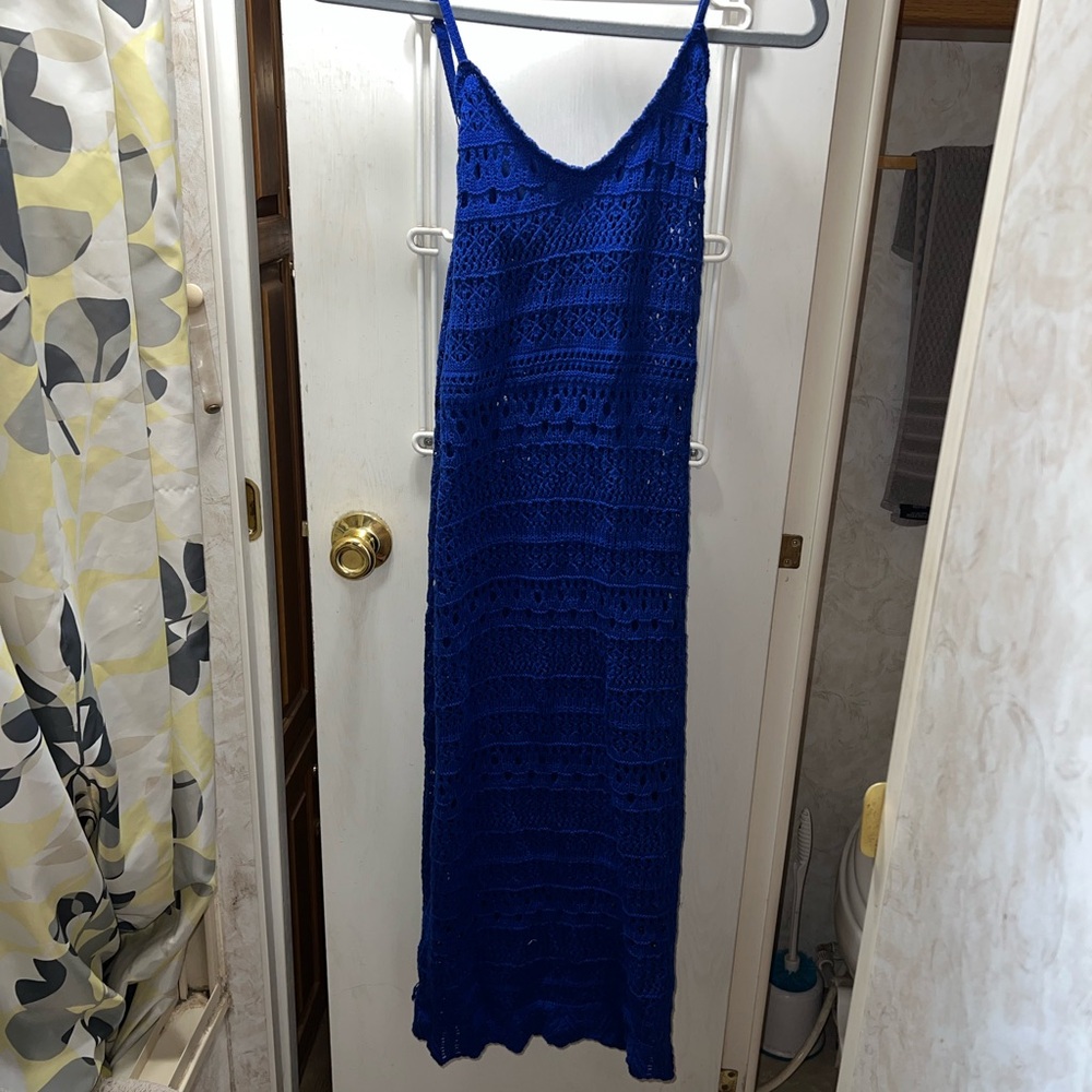 Blue crochet dress